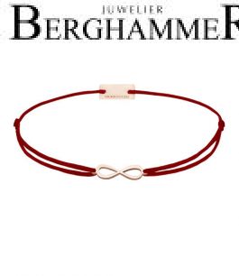 Filo Armband Textil Weinrot Infinity 925 Silber roségold vergoldet 21201772