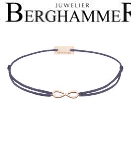 Filo Armband Textil Grau-Lila Infinity 925 Silber roségold vergoldet 21201776