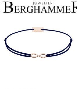 Filo Armband Textil Dunkelblau Infinity 925 Silber roségold vergoldet 21201783
