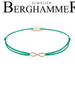 Filo Armband Textil Grasgrün Infinity 925 Silber roségold vergoldet 21201785