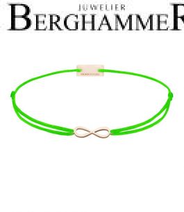 Filo Armband Textil Neon-Grün Infinity 925 Silber roségold vergoldet 21201786