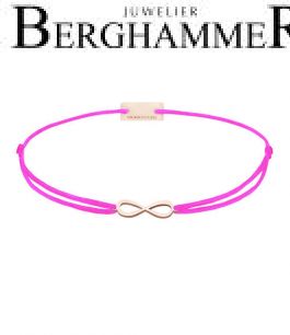 Filo Armband Textil Neon-Pink Infinity 925 Silber roségold vergoldet 21201790