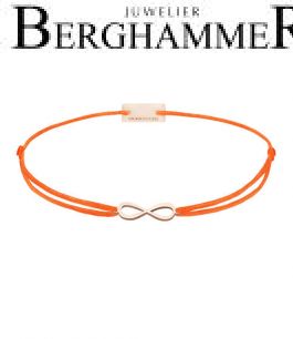 Filo Armband Textil Neon-Orange Infinity 925 Silber roségold vergoldet 21201791