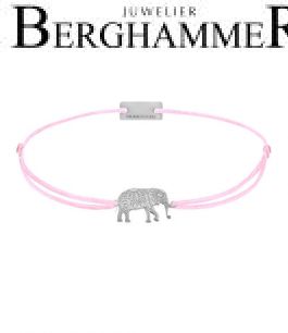 Filo Armband Textil Rosa Elefant 925 Silber rhodiniert 21201867