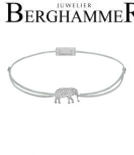 Filo Armband Textil Hellgrau Elefant 925 Silber rhodiniert 21201874