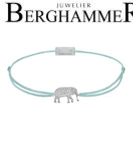 Filo Armband Textil Türkis Elefant 925 Silber rhodiniert 21201876