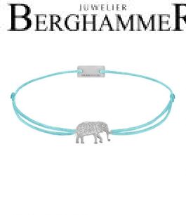 Filo Armband Textil Hellblau Elefant 925 Silber rhodiniert 21201877