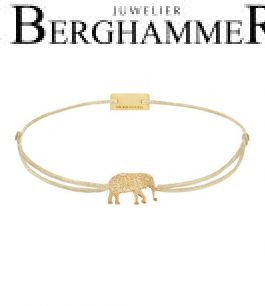 Filo Armband Textil Champagne Elefant 925 Silber gelbgold vergoldet 21201890