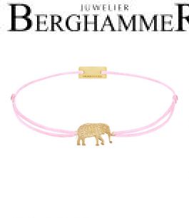 Filo Armband Textil Rosa Elefant 925 Silber gelbgold vergoldet 21201891