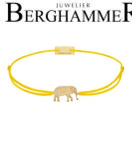 Filo Armband Textil Gelb Elefant 925 Silber gelbgold vergoldet 21201893