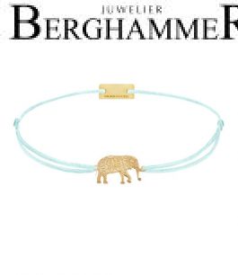 Filo Armband Textil Mint Elefant 925 Silber gelbgold vergoldet 21201899