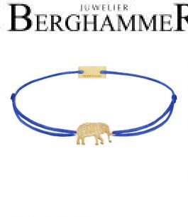 Filo Armband Textil Blitzblau Elefant 925 Silber gelbgold vergoldet 21201902
