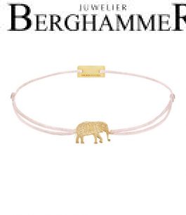 Filo Armband Textil Hellrosa Elefant 925 Silber gelbgold vergoldet 21201907
