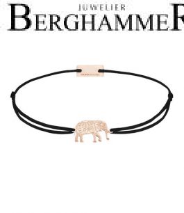 Filo Armband Textil Schwarz Elefant 925 Silber roségold vergoldet 21201913