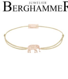Filo Armband Textil Champagne Elefant 925 Silber roségold vergoldet 21201914