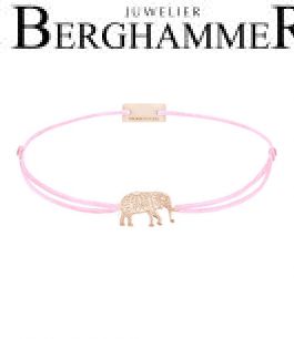 Filo Armband Textil Rosa Elefant 925 Silber roségold vergoldet 21201915