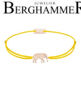 Filo Armband Textil Gelb Elefant 925 Silber roségold vergoldet 21201917