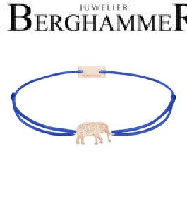Filo Armband Textil Blitzblau Elefant 925 Silber roségold vergoldet 21201926