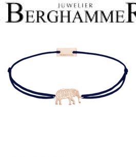 Filo Armband Textil Dunkelblau Elefant 925 Silber roségold vergoldet 21201927