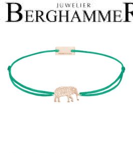 Filo Armband Textil Grasgrün Elefant 925 Silber roségold vergoldet 21201929