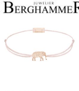 Filo Armband Textil Hellrosa Elefant 925 Silber roségold vergoldet 21201931