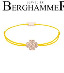 Filo Armband Textil Gelb Kleeblatt 4L 925 Silber roségold vergoldet 21201989