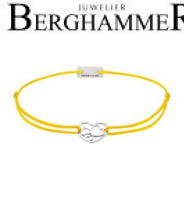 Filo Armband Textil Gelb Herzen 925 Silber rhodiniert 21202019