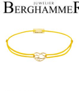 Filo Armband Textil Gelb Herzen 925 Silber gelbgold vergoldet 21202043
