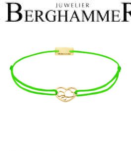Filo Armband Textil Neon-Grün Herzen 925 Silber gelbgold vergoldet 21202056