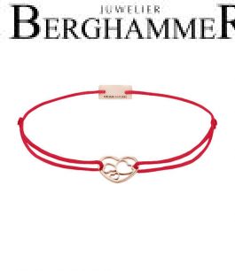 Filo Armband Textil Rot Herzen 925 Silber roségold vergoldet 21202062