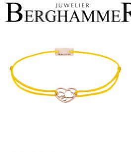 Filo Armband Textil Gelb Herzen 925 Silber roségold vergoldet 21202067