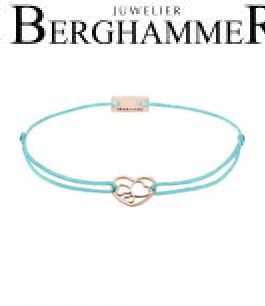 Filo Armband Textil Hellblau Herzen 925 Silber roségold vergoldet 21202075