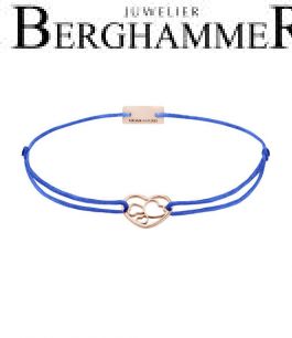 Filo Armband Textil Blitzblau Herzen 925 Silber roségold vergoldet 21202076