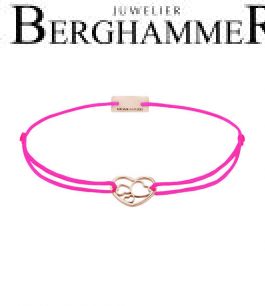 Filo Armband Textil Neon-Pink Herzen 925 Silber roségold vergoldet 21202084