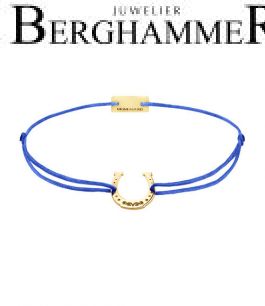 Filo Armband Textil Blitzblau Hufeisen 925 Silber gelbgold vergoldet 21202124