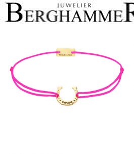 Filo Armband Textil Neon-Pink Hufeisen 925 Silber gelbgold vergoldet 21202132