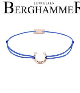 Filo Armband Textil Blitzblau Hufeisen 925 Silber roségold vergoldet 21202148