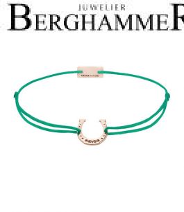 Filo Armband Textil Grasgrün Hufeisen 925 Silber roségold vergoldet 21202151