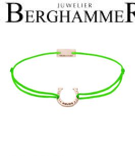 Filo Armband Textil Neon-Grün Hufeisen 925 Silber roségold vergoldet 21202152