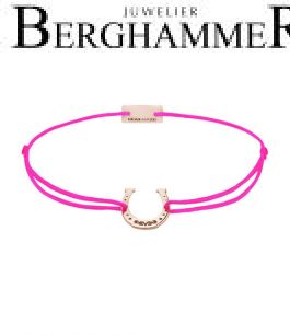 Filo Armband Textil Neon-Pink Hufeisen 925 Silber roségold vergoldet 21202156
