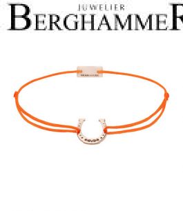 Filo Armband Textil Neon-Orange Hufeisen 925 Silber roségold vergoldet 21202157