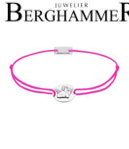 Filo Armband Textil Neon-Pink Schutzengel 925 Silber rhodiniert 21202180