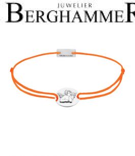 Filo Armband Textil Neon-Orange Schutzengel 925 Silber rhodiniert 21202181