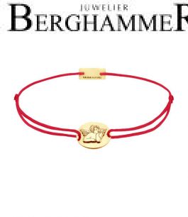 Filo Armband Textil Rot Schutzengel 925 Silber gelbgold vergoldet 21202182