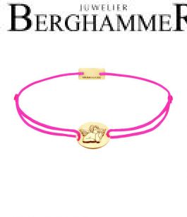 Filo Armband Textil Neon-Pink Schutzengel 925 Silber gelbgold vergoldet 21202204