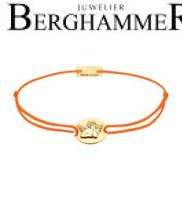 Filo Armband Textil Neon-Orange Schutzengel 925 Silber gelbgold vergoldet 21202205