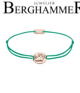 Filo Armband Textil Grasgrün Schutzengel 925 Silber roségold vergoldet 21202223