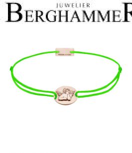 Filo Armband Textil Neon-Grün Schutzengel 925 Silber roségold vergoldet 21202224