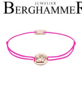Filo Armband Textil Neon-Pink Schutzengel 925 Silber roségold vergoldet 21202228