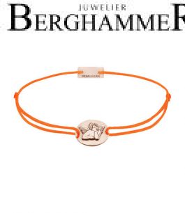 Filo Armband Textil Neon-Orange Schutzengel 925 Silber roségold vergoldet 21202229